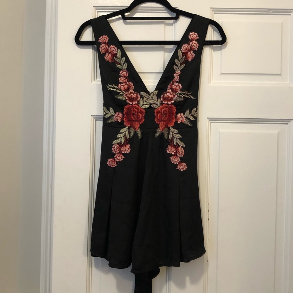 LF seek the label Rose Embroidered Romper